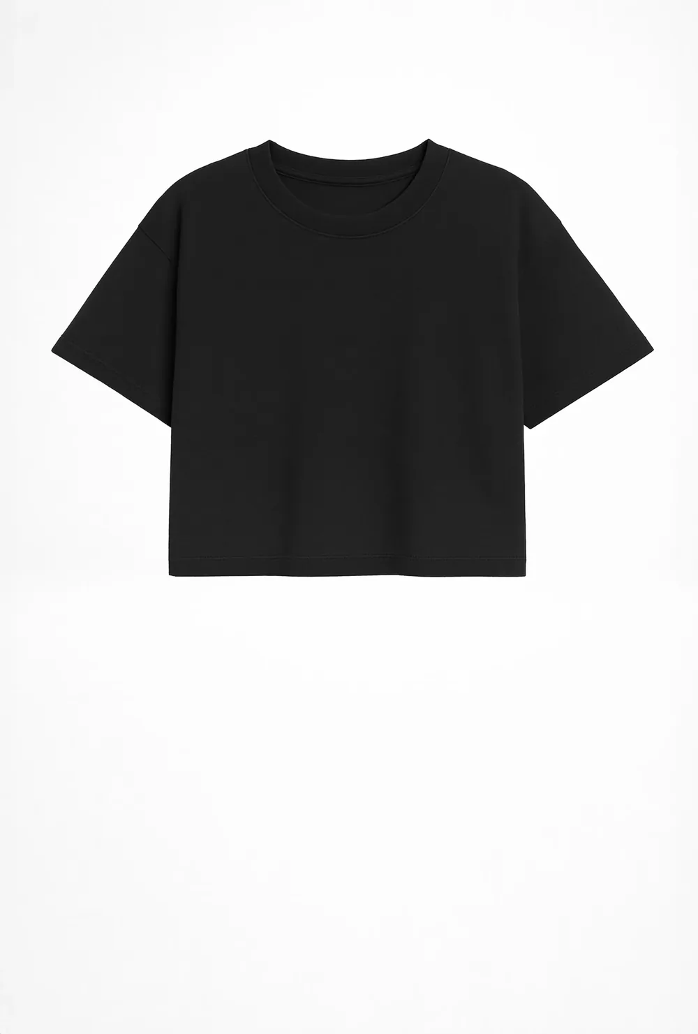 Sarek Crop Tee, color Black
