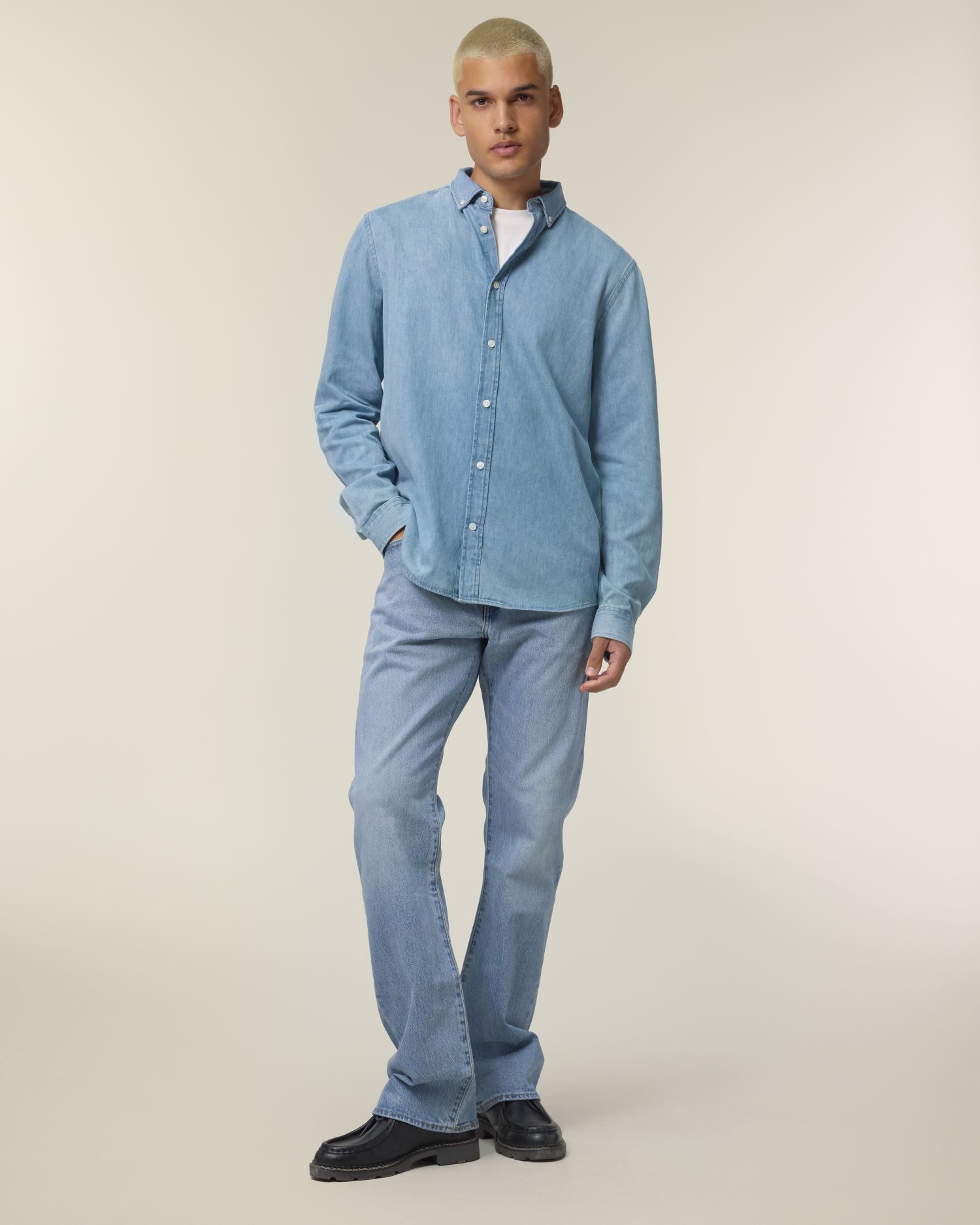 Stanley Denim Shirt, color Light Wash