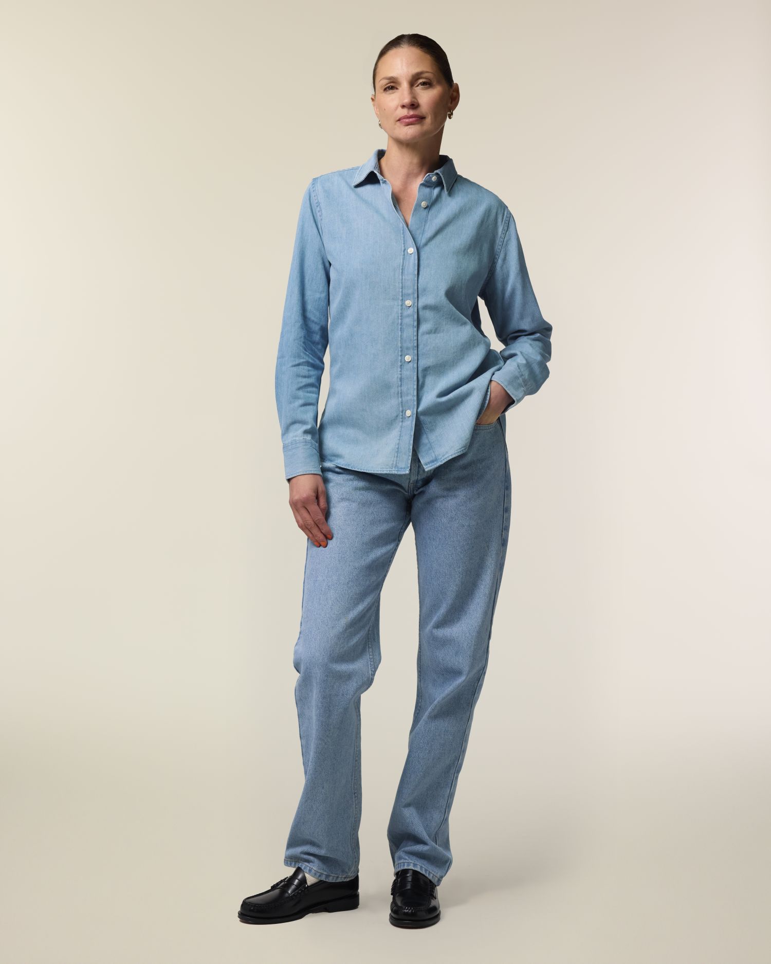 Stella Denim Shirt, color Light Wash
